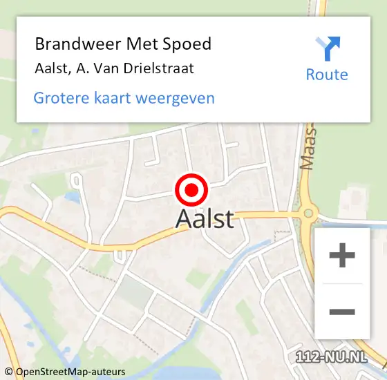 Locatie op kaart van de 112 melding: Brandweer Met Spoed Naar Aalst, A. Van Drielstraat op 11 september 2016 22:37