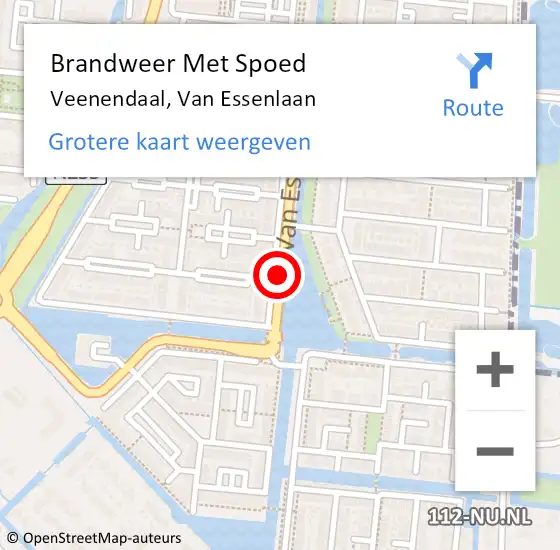 Locatie op kaart van de 112 melding: Brandweer Met Spoed Naar Veenendaal, Van Essenlaan op 12 september 2016 00:36