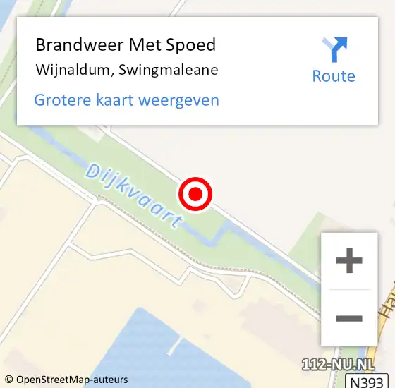 Locatie op kaart van de 112 melding: Brandweer Met Spoed Naar Wijnaldum, Swingmaleane op 12 september 2016 01:31