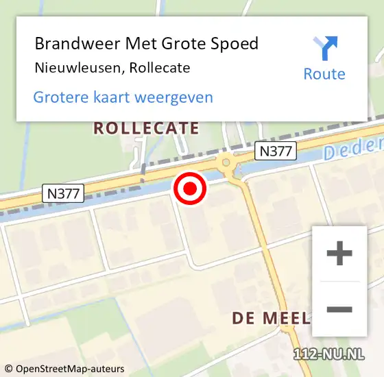 Locatie op kaart van de 112 melding: Brandweer Met Grote Spoed Naar Nieuwleusen, Rollecate op 12 september 2016 08:30