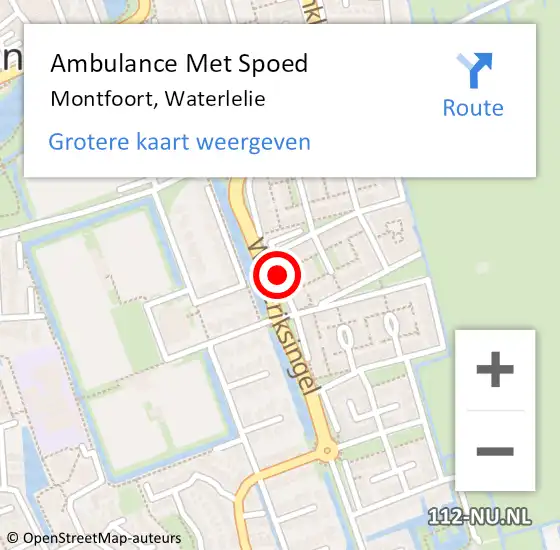 Locatie op kaart van de 112 melding: Ambulance Met Spoed Naar Montfoort, Waterlelie op 12 september 2016 10:05