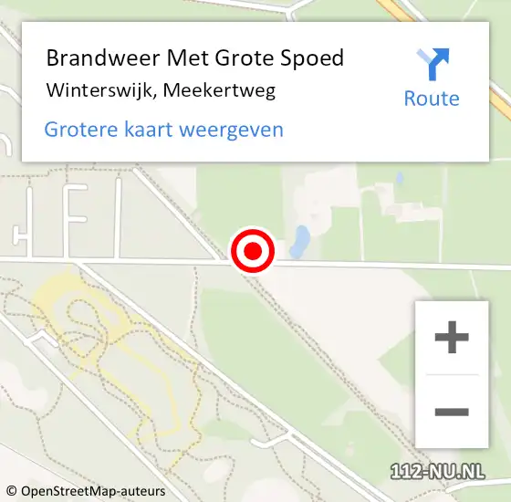 Locatie op kaart van de 112 melding: Brandweer Met Grote Spoed Naar Winterswijk, Meekertweg op 12 september 2016 10:49