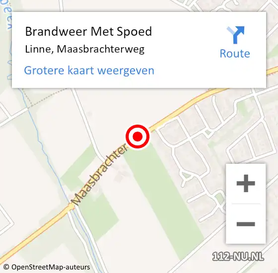 Locatie op kaart van de 112 melding: Brandweer Met Spoed Naar Linne, Maasbrachterweg op 12 september 2016 11:23