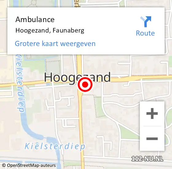 Locatie op kaart van de 112 melding: Ambulance Hoogezand, Faunaberg op 12 september 2016 12:30