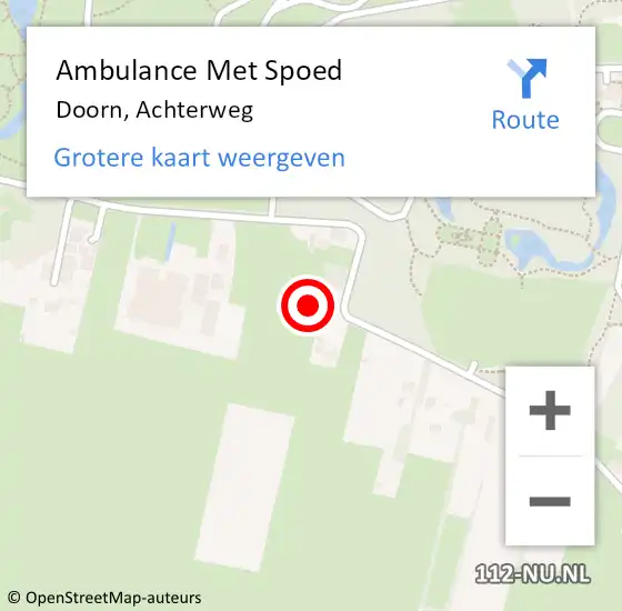 Locatie op kaart van de 112 melding: Ambulance Met Spoed Naar Doorn, Achterweg op 27 december 2013 05:55