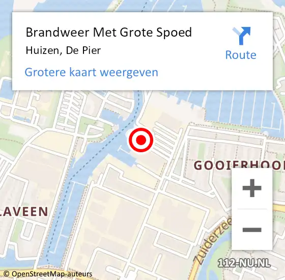 Locatie op kaart van de 112 melding: Brandweer Met Grote Spoed Naar Huizen, De Pier op 27 december 2013 06:36