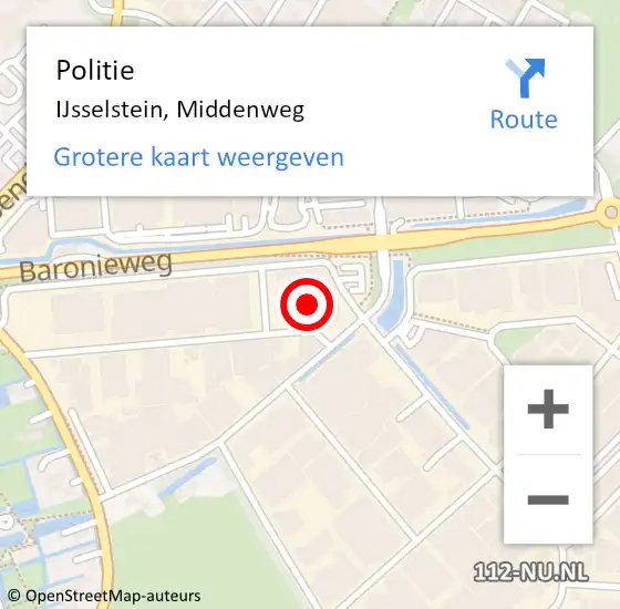 Locatie op kaart van de 112 melding: Politie IJsselstein, Middenweg op 12 september 2016 16:37