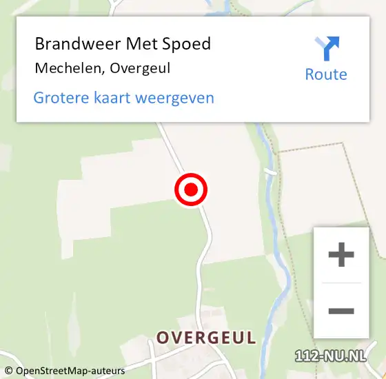 Locatie op kaart van de 112 melding: Brandweer Met Spoed Naar Mechelen, Overgeul op 12 september 2016 18:21