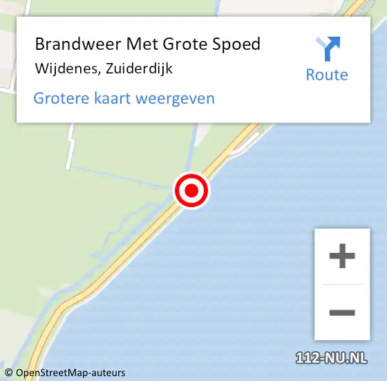 Locatie op kaart van de 112 melding: Brandweer Met Grote Spoed Naar Wijdenes, Zuiderdijk op 12 september 2016 20:02