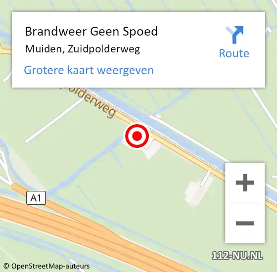 Locatie op kaart van de 112 melding: Brandweer Geen Spoed Naar Muiden, Zuidpolderweg op 12 september 2016 21:13