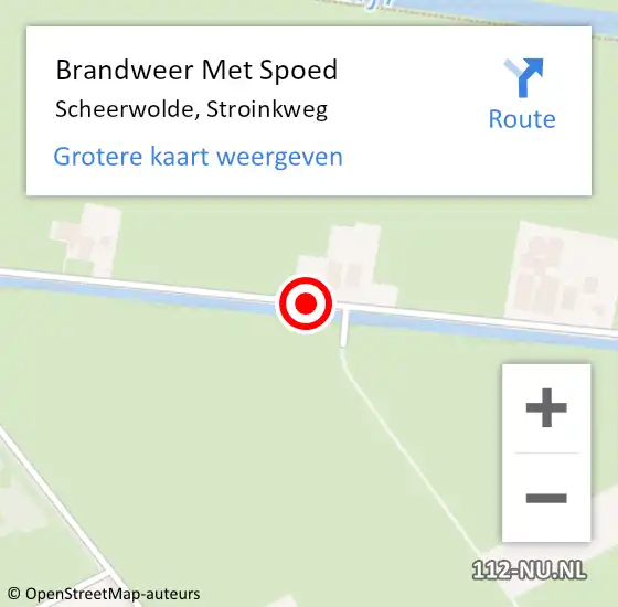 Locatie op kaart van de 112 melding: Brandweer Met Spoed Naar Scheerwolde, Stroinkweg op 12 september 2016 22:04