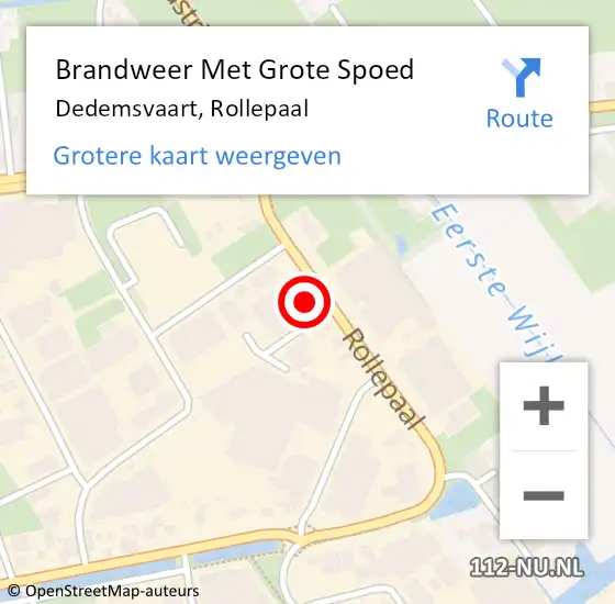 Locatie op kaart van de 112 melding: Brandweer Met Grote Spoed Naar Dedemsvaart, Rollepaal op 12 september 2016 23:07