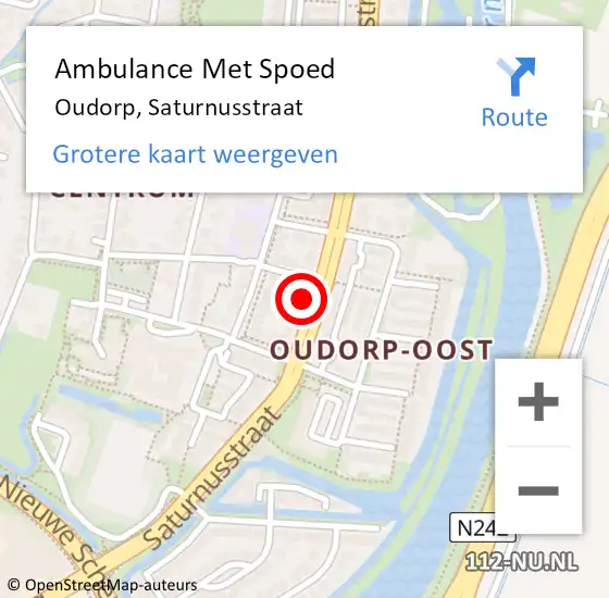 Locatie op kaart van de 112 melding: Ambulance Met Spoed Naar Oudorp, Saturnusstraat op 13 september 2016 01:01