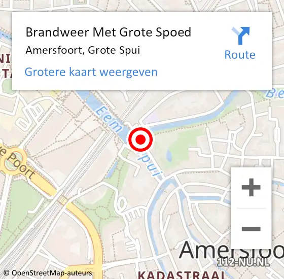 Locatie op kaart van de 112 melding: Brandweer Met Grote Spoed Naar Amersfoort, Grote Spui op 13 september 2016 02:48