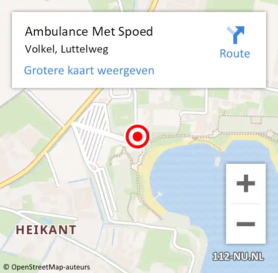 Locatie op kaart van de 112 melding: Ambulance Met Spoed Naar Volkel, Luttelweg op 13 september 2016 10:03