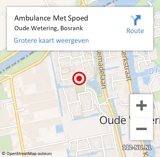 Locatie op kaart van de 112 melding: Ambulance Met Spoed Naar Oude Wetering, Bosrank op 13 september 2016 10:36