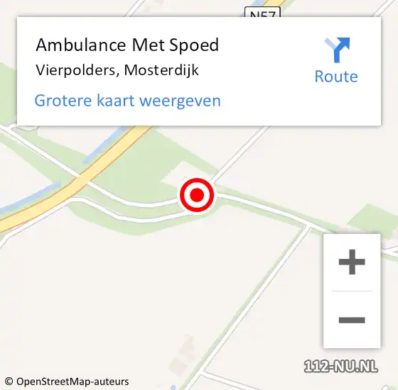Locatie op kaart van de 112 melding: Ambulance Met Spoed Naar Vierpolders, Mosterdijk op 13 september 2016 12:00