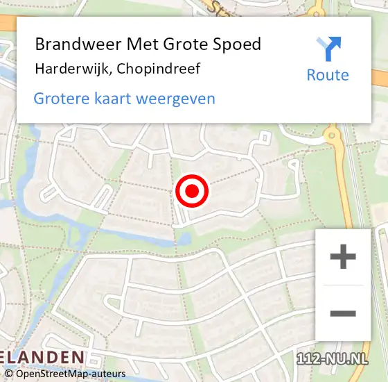 Locatie op kaart van de 112 melding: Brandweer Met Grote Spoed Naar Harderwijk, Chopindreef op 13 september 2016 12:14