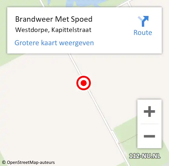 Locatie op kaart van de 112 melding: Brandweer Met Spoed Naar Westdorpe, Kapittelstraat op 13 september 2016 12:35