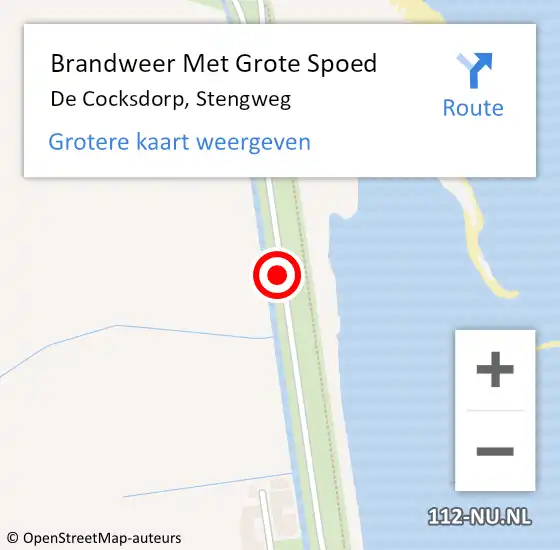 Locatie op kaart van de 112 melding: Brandweer Met Grote Spoed Naar De Cocksdorp, Stengweg op 13 september 2016 17:57