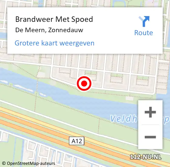 Locatie op kaart van de 112 melding: Brandweer Met Spoed Naar De Meern, Zonnedauw op 13 september 2016 18:32