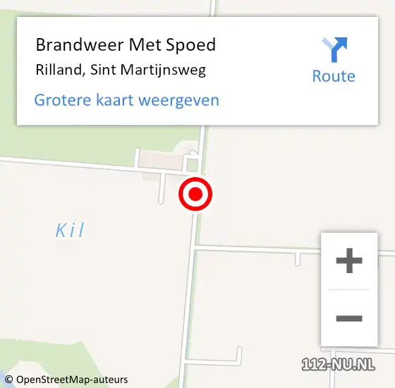 Locatie op kaart van de 112 melding: Brandweer Met Spoed Naar Rilland, Sint Martijnsweg op 13 september 2016 19:15