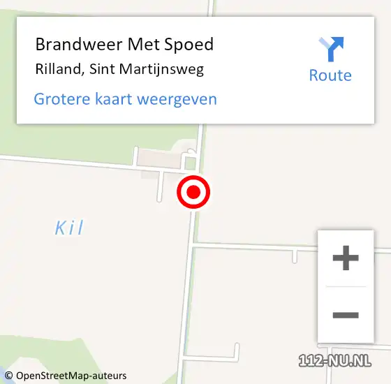 Locatie op kaart van de 112 melding: Brandweer Met Spoed Naar Rilland, Sint Martijnsweg op 13 september 2016 19:16