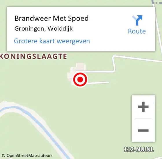 Locatie op kaart van de 112 melding: Brandweer Met Spoed Naar Groningen, Wolddijk op 13 september 2016 19:28