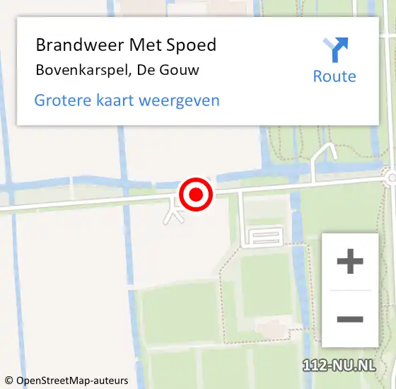 Locatie op kaart van de 112 melding: Brandweer Met Spoed Naar Bovenkarspel, De Gouw op 13 september 2016 19:43