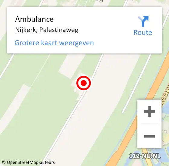 Locatie op kaart van de 112 melding: Ambulance Nijkerk, Palestinaweg op 13 september 2016 19:57