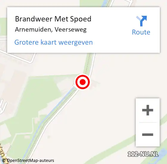 Locatie op kaart van de 112 melding: Brandweer Met Spoed Naar Arnemuiden, Veerseweg op 13 september 2016 20:36