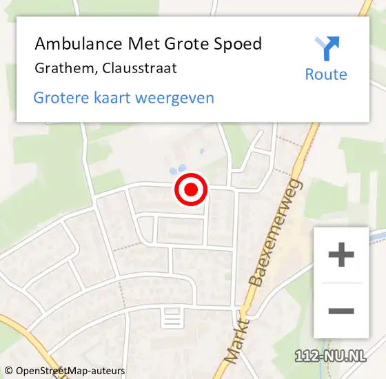 Locatie op kaart van de 112 melding: Ambulance Met Grote Spoed Naar Grathem, Clausstraat op 13 september 2016 20:36