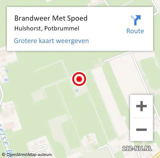 Locatie op kaart van de 112 melding: Brandweer Met Spoed Naar Hulshorst, Potbrummel op 13 september 2016 20:38