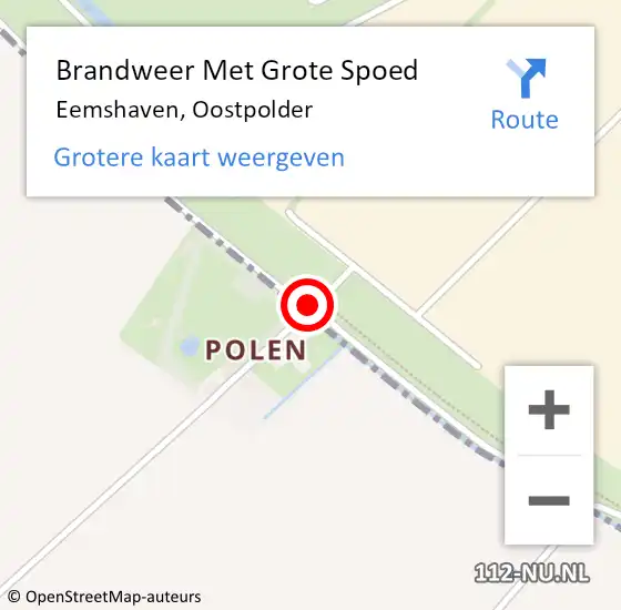 Locatie op kaart van de 112 melding: Brandweer Met Grote Spoed Naar Eemshaven, Oostpolder op 14 september 2016 02:22