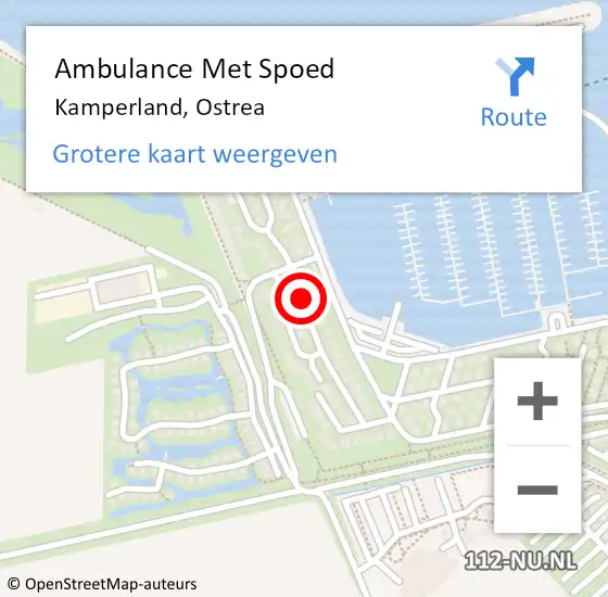 Locatie op kaart van de 112 melding: Ambulance Met Spoed Naar Kamperland, Ostrea op 14 september 2016 06:13