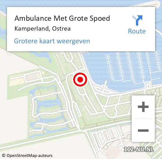 Locatie op kaart van de 112 melding: Ambulance Met Grote Spoed Naar Kamperland, Ostrea op 14 september 2016 06:31