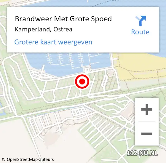 Locatie op kaart van de 112 melding: Brandweer Met Grote Spoed Naar Kamperland, Ostrea op 14 september 2016 06:31