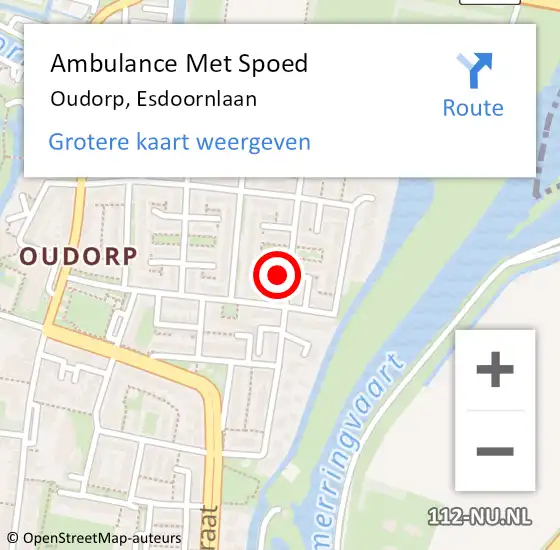 Locatie op kaart van de 112 melding: Ambulance Met Spoed Naar Oudorp, Esdoornlaan op 14 september 2016 06:43