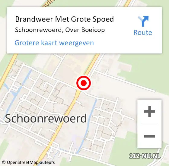 Locatie op kaart van de 112 melding: Brandweer Met Grote Spoed Naar Schoonrewoerd op 14 september 2016 08:05