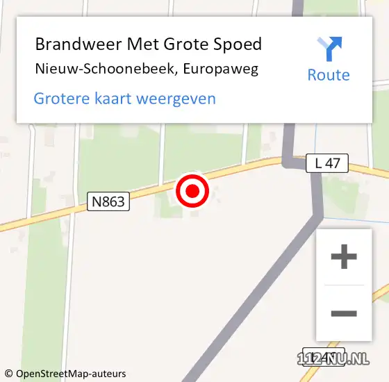 Locatie op kaart van de 112 melding: Brandweer Met Grote Spoed Naar Nieuw-Schoonebeek, Europaweg op 14 september 2016 08:34