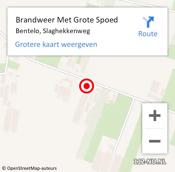 Locatie op kaart van de 112 melding: Brandweer Met Grote Spoed Naar Bentelo, Slaghekkenweg op 14 september 2016 09:31