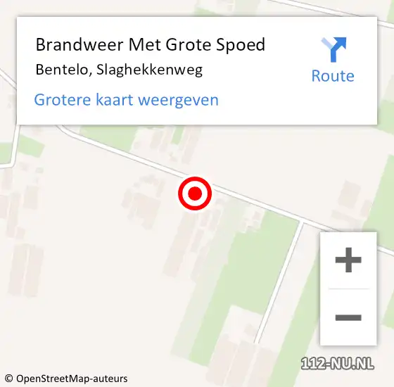 Locatie op kaart van de 112 melding: Brandweer Met Grote Spoed Naar Bentelo, Slaghekkenweg op 14 september 2016 09:32