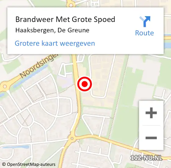 Locatie op kaart van de 112 melding: Brandweer Met Grote Spoed Naar Haaksbergen, De Greune op 14 september 2016 10:13