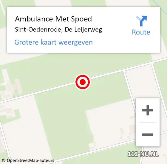 Locatie op kaart van de 112 melding: Ambulance Met Spoed Naar Sint-Oedenrode, De Leijerweg op 14 september 2016 10:42