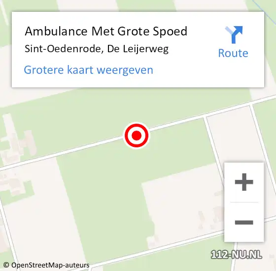 Locatie op kaart van de 112 melding: Ambulance Met Grote Spoed Naar Sint-Oedenrode, De Leijerweg op 14 september 2016 10:46