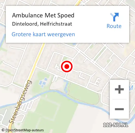 Locatie op kaart van de 112 melding: Ambulance Met Spoed Naar Dinteloord, Helfrichstraat op 14 september 2016 10:49