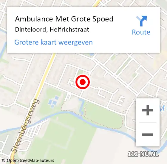 Locatie op kaart van de 112 melding: Ambulance Met Grote Spoed Naar Dinteloord, Helfrichstraat op 14 september 2016 10:50