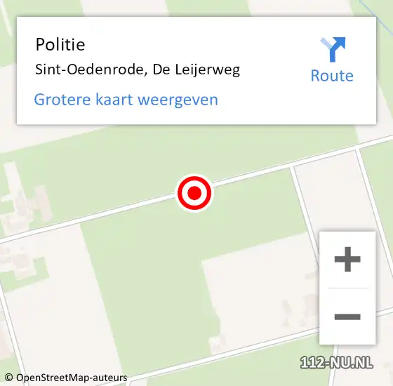 Locatie op kaart van de 112 melding: Politie Sint-Oedenrode, De Leijerweg op 14 september 2016 11:01