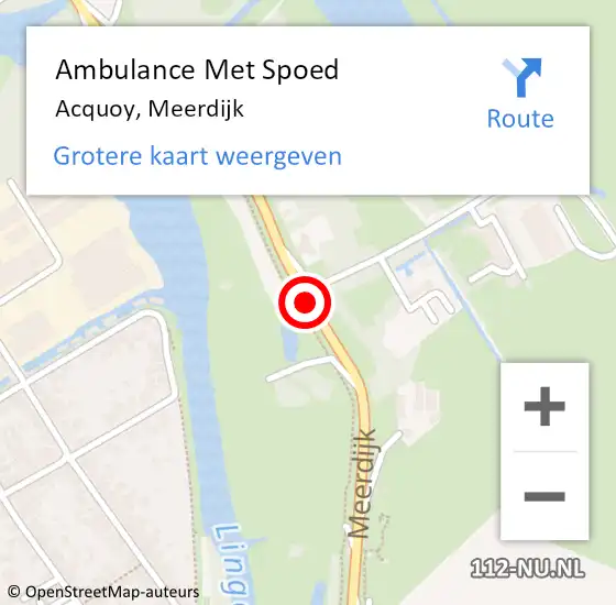 Locatie op kaart van de 112 melding: Ambulance Met Spoed Naar Acquoy, Meerdijk op 14 september 2016 11:52