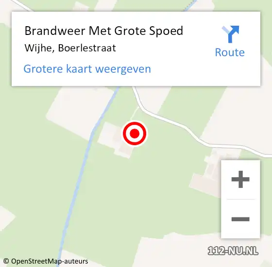 Locatie op kaart van de 112 melding: Brandweer Met Grote Spoed Naar Wijhe, Boerlestraat op 14 september 2016 12:50